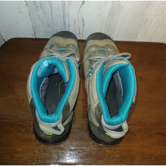 KEEN DURAND MID BROWN/TEAL LEATHER WATERPROOF BOOTS  WOMEN’S SZ 9 (1011555) - Picture 8 of 10